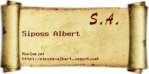 Siposs Albert névjegykártya